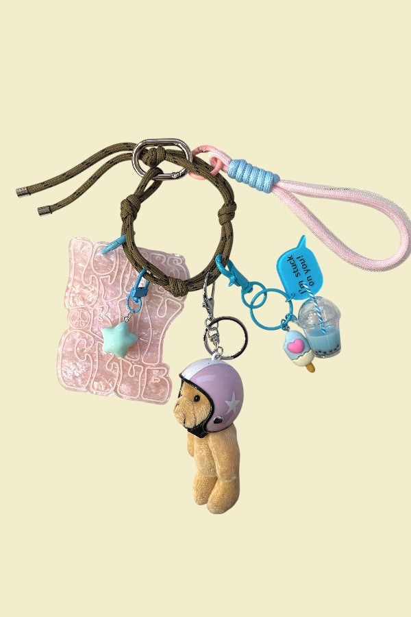 grigri de sac kaki bear pink