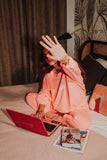 pant neon coral