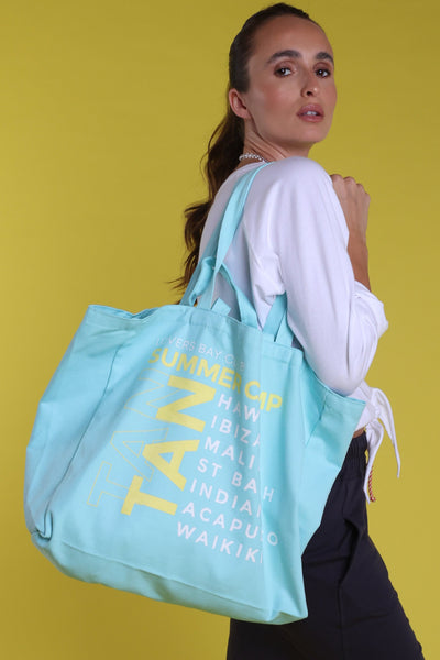 tote bag turquoise