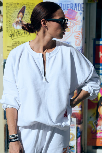 sweat zippé white