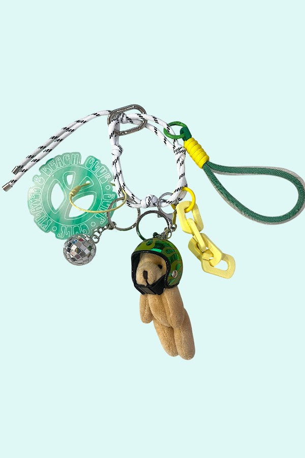 grigri de sac white bear green flammes
