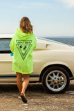 hoodie dress néon yellow
