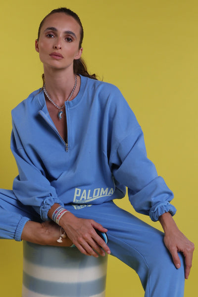 Sweatshirt zippé paloma blue