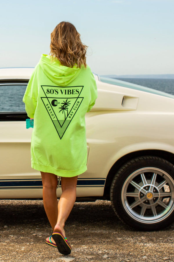 hoodie dress néon yellow