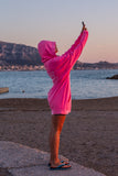 Hoodie dress néon pink