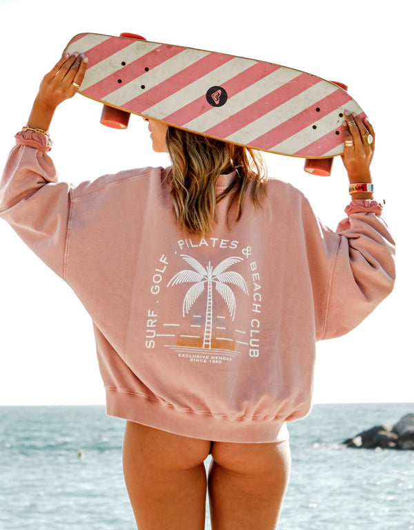 crew sweatshirt beach club pink